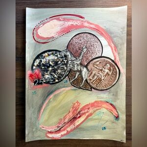 “#25/Metallurgy/Chemistry/Coinage/Greece” mixed media collage, made 2015, 18x24”